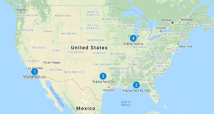 Map of Framatech Locations